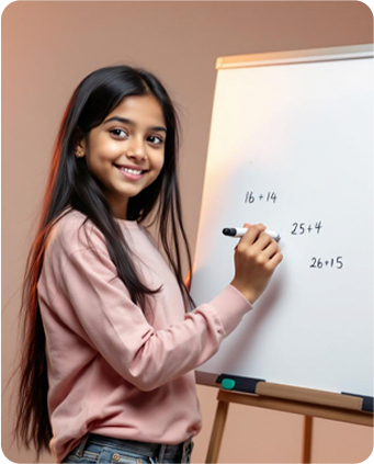 Two kids enthusiastically learning vedic mathematics